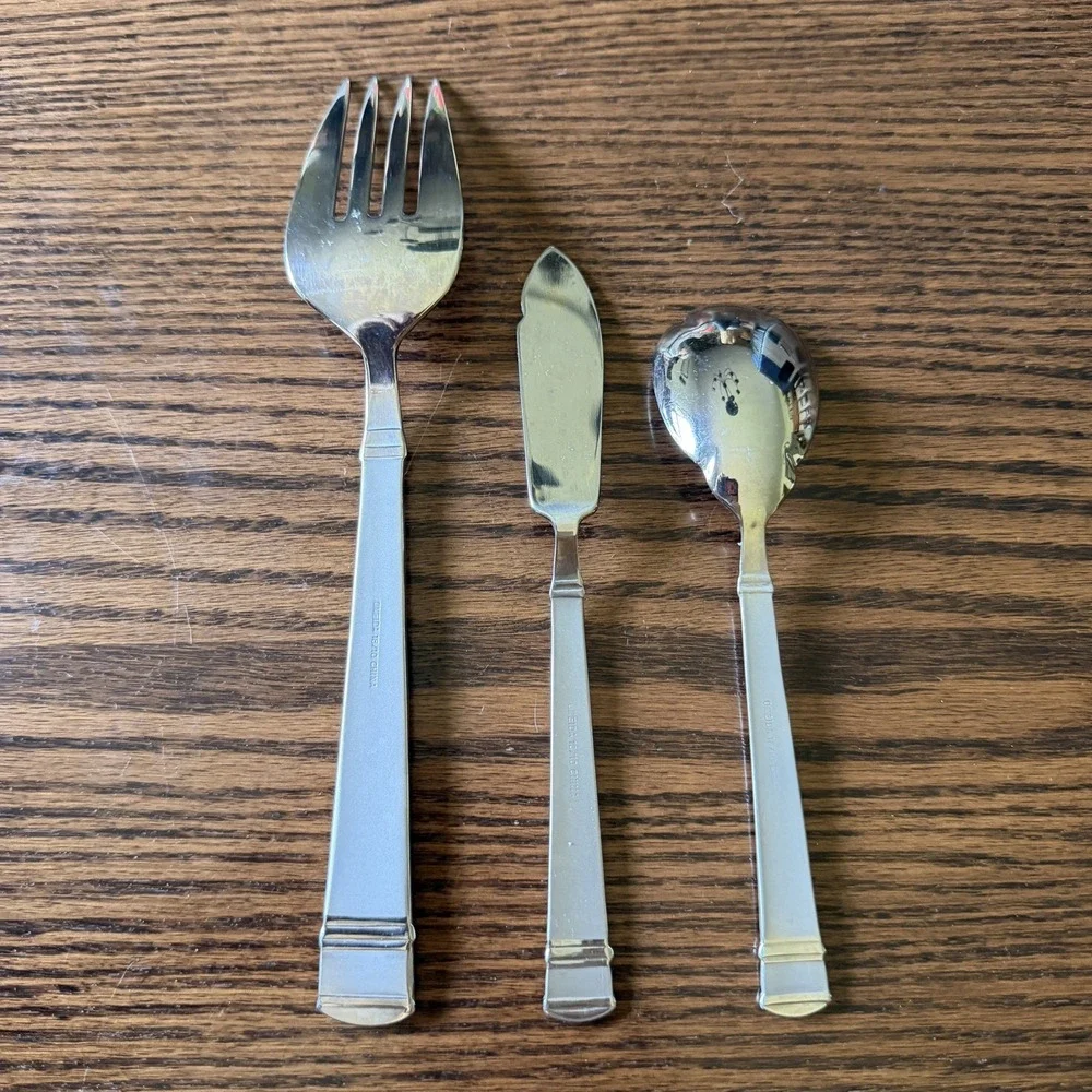 Vintage Oneida TIRAMISU Serving Set Meat Fork/Butter/Sugar Spoon Stainless Steel
